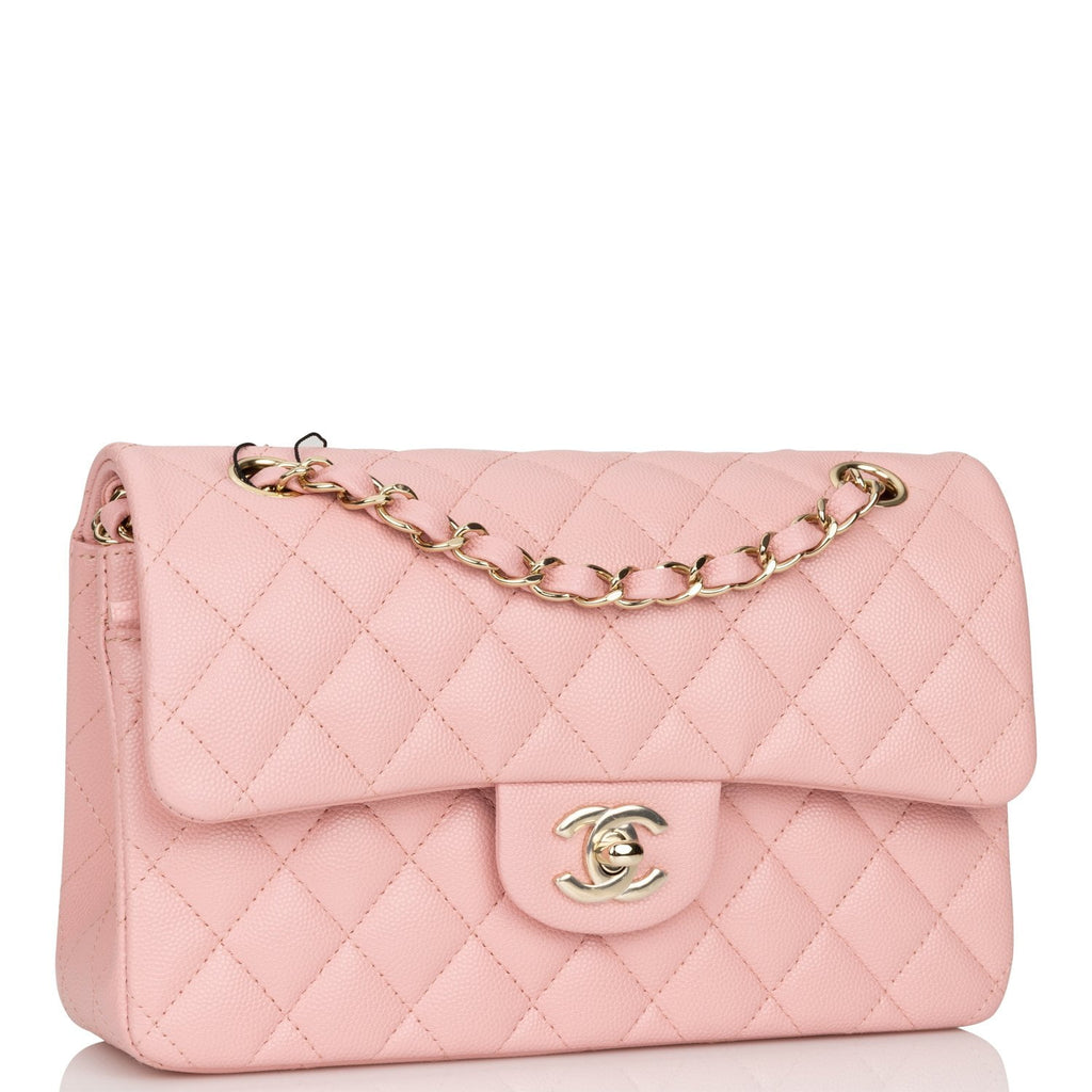 Chanel Pink Quilted Caviar Small Classic Double Flap Bag Light Gold  Hardware – Madison Avenue Couture