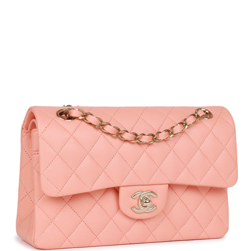 Chanel Peach Quilted Lambskin Small Classic Double Flap Bag Light Gold  Hardware – Madison Avenue Couture