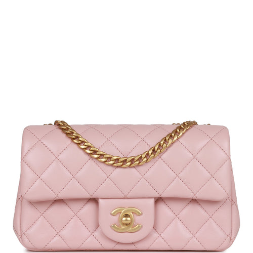 CHANEL SS23 CAMELLIA MINI SQUARE FLAP BAG Pink with Brushed Gold-Tone  Hardware For Sale at 1stDibs