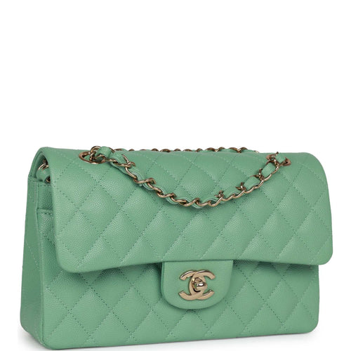 Chanel Green Quilted Caviar Medium Double Flap Bag Light Gold Hardware –  Madison Avenue Couture