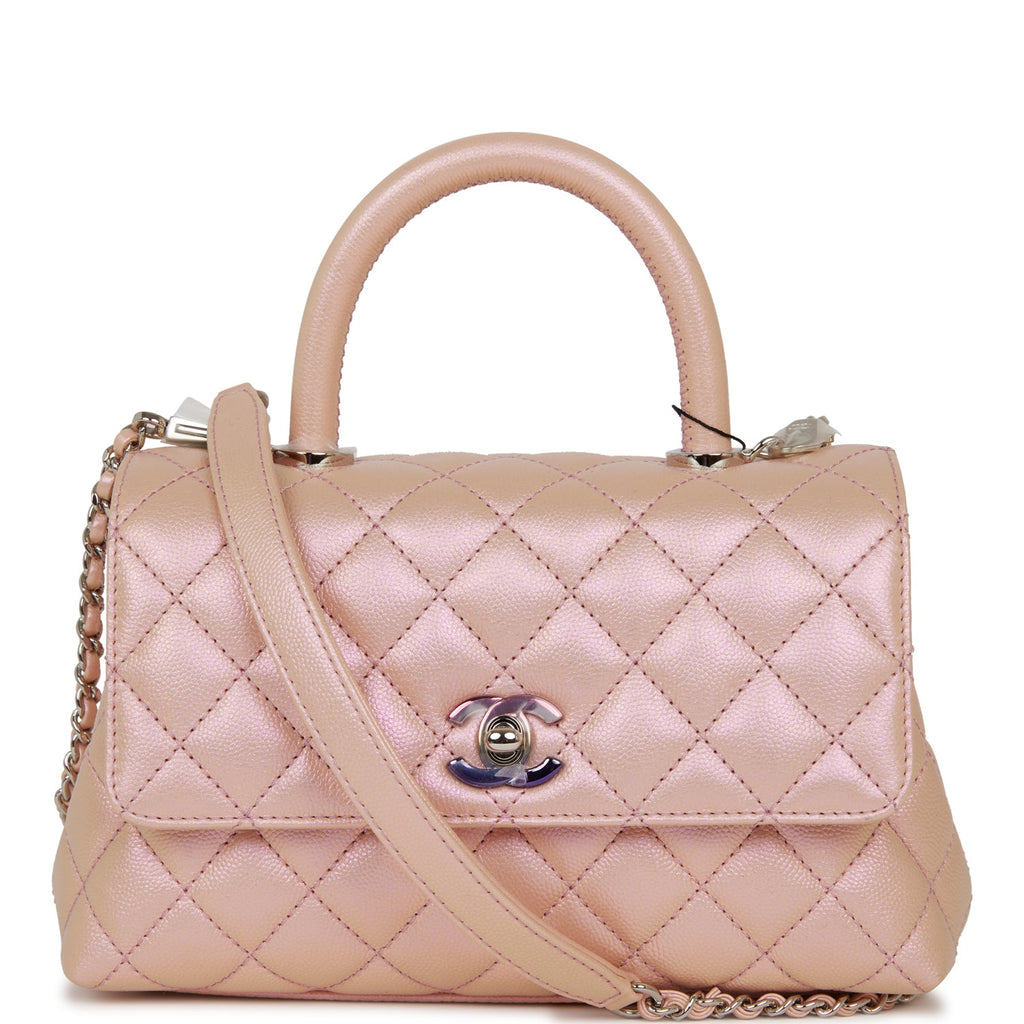 Chanel Coco First 22K mini flap bag pink calfskin  VintageUnited