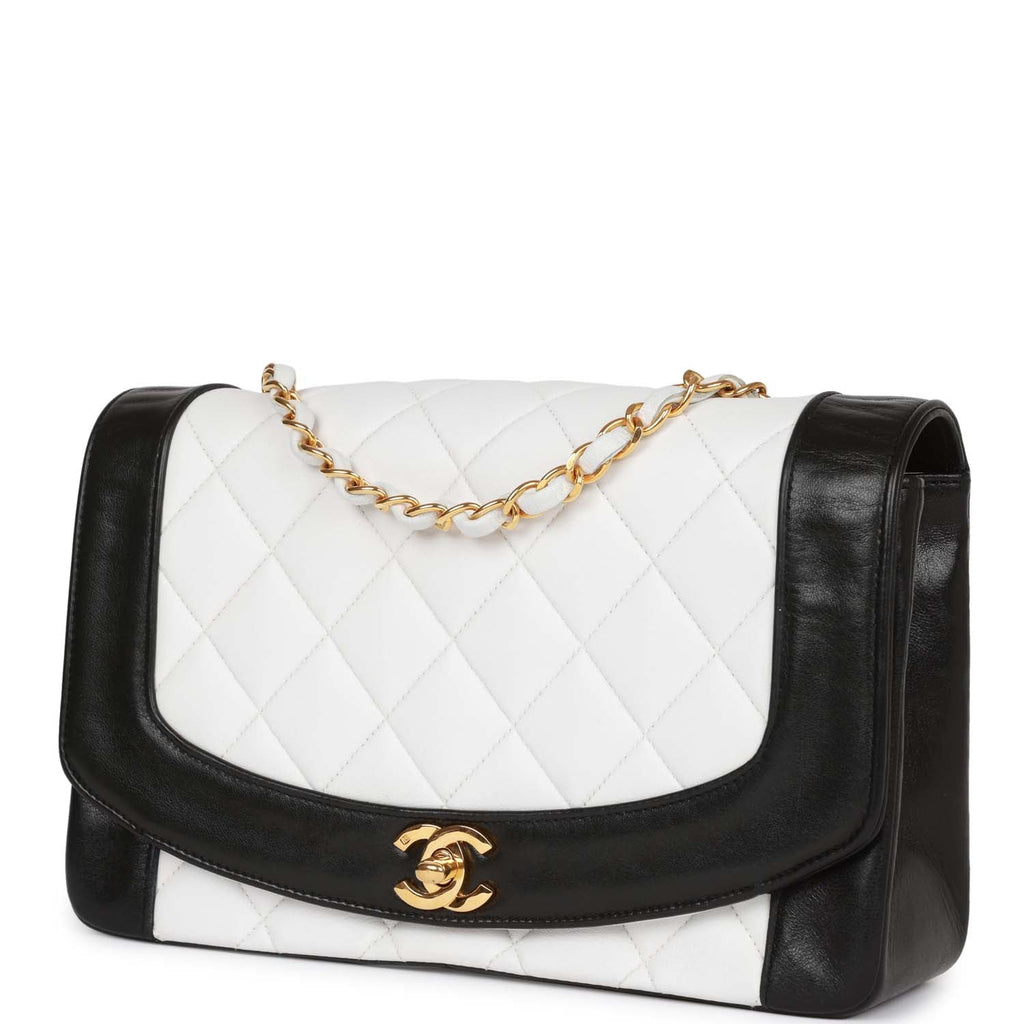 Chanel Lambskin Black White Stripe Medium Flap Bag  myGemma  Item 127757