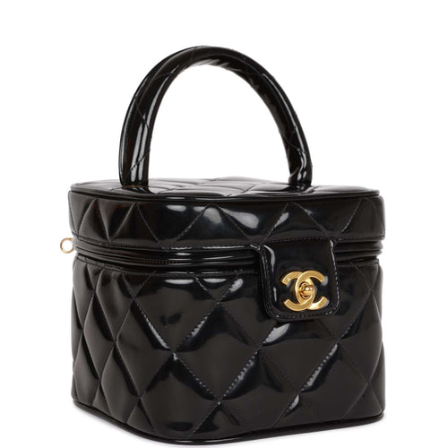 Chanel Vintage Vanity Case Black Caviar Gold Hardware – Coco