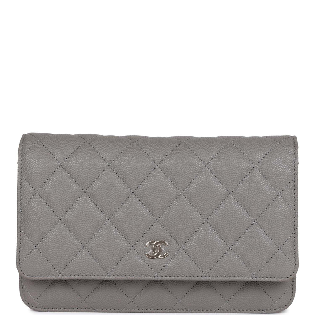 Chanel Compact Trifold Wallet in 22B Grey Caviar LGHW  Brands Lover