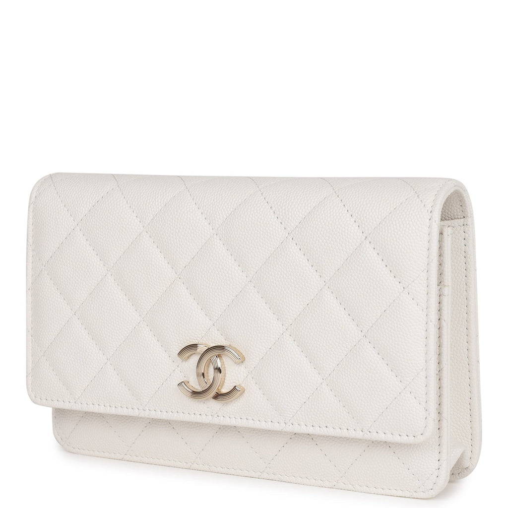 Chanel Wallet on Chain WOC White Caviar Light Gold Hardware  Madison  Avenue Couture