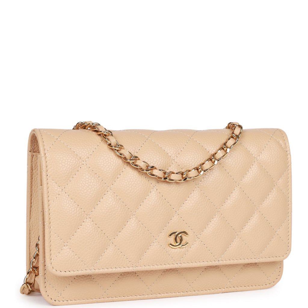 Chanel Wallet on Chain WOC Beige Caviar Gold Hardware – Madison Avenue  Couture