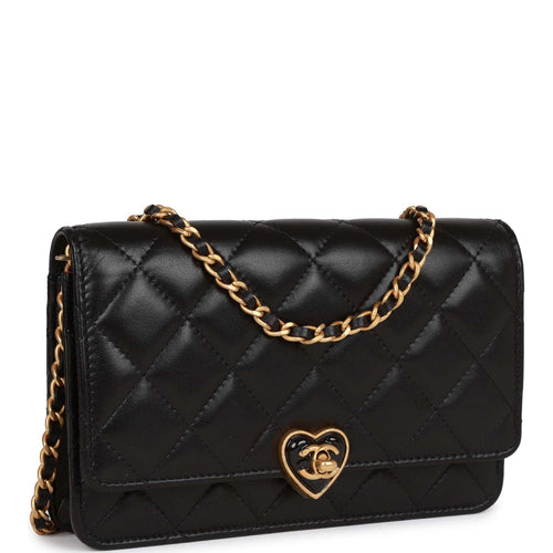 CHANEL Caviar WOC Wallet On Chain Black Shoulder Crossbody Bag Leather