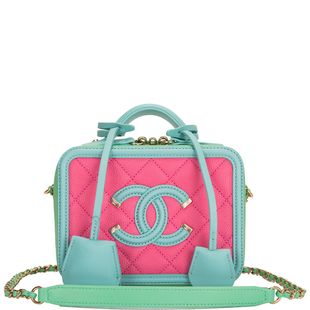 chanel pink and blue bag