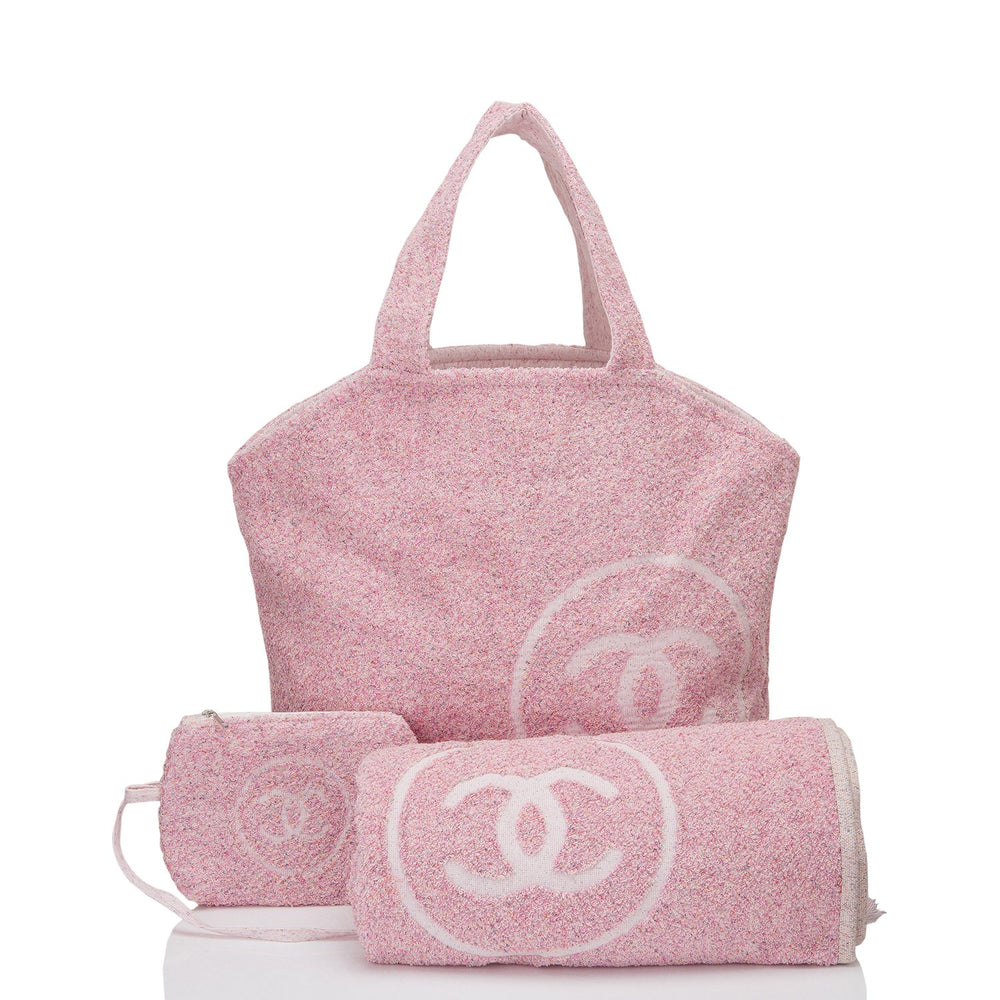 chanel pink beach bag