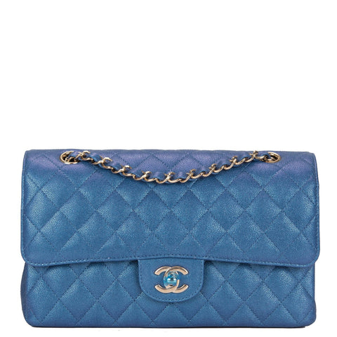 chanel classic bag blue