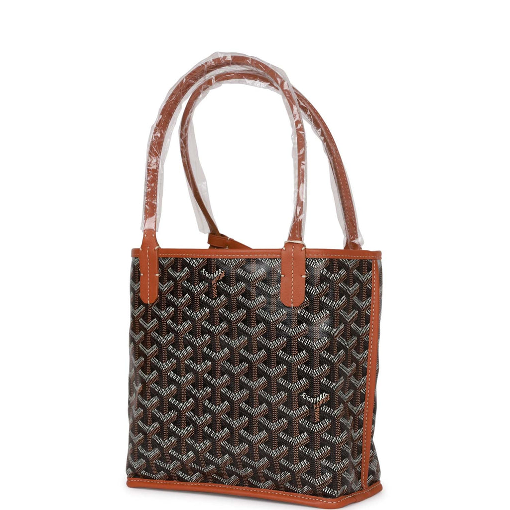 Goyard Mini Anjou Tote Bag In Chevroches Calfskin And Ine Canvas