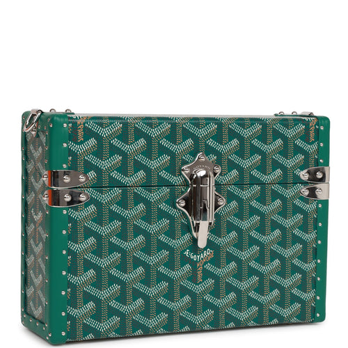Goyard Goyardine Green Varenne Continental Wallet Bag Silver