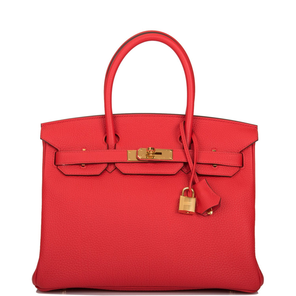 Hermes Rouge de Coeur Togo Birkin 30cm Gold Hardware