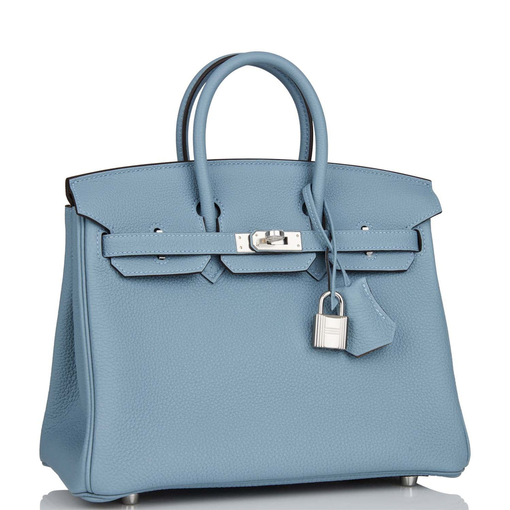 Hermes Birkin 25 Bleu Lin Verso Togo Palladium Hardware – Madison ...