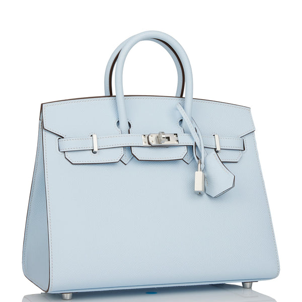 Hermes Birkin Sellier 25 Bleu Brume Epsom Palladium Hardware – Madison ...