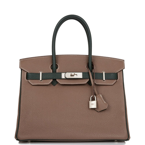 Hermes Special Order (HSS) Birkin 30 Gris Mouette and Gris Tourterelle  Clemence Brushed Palladium Hardware