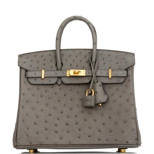 Hermes Gris Moyen/Fauve Wool and Leather Palladium Finish HAC Birkin 40 Bag