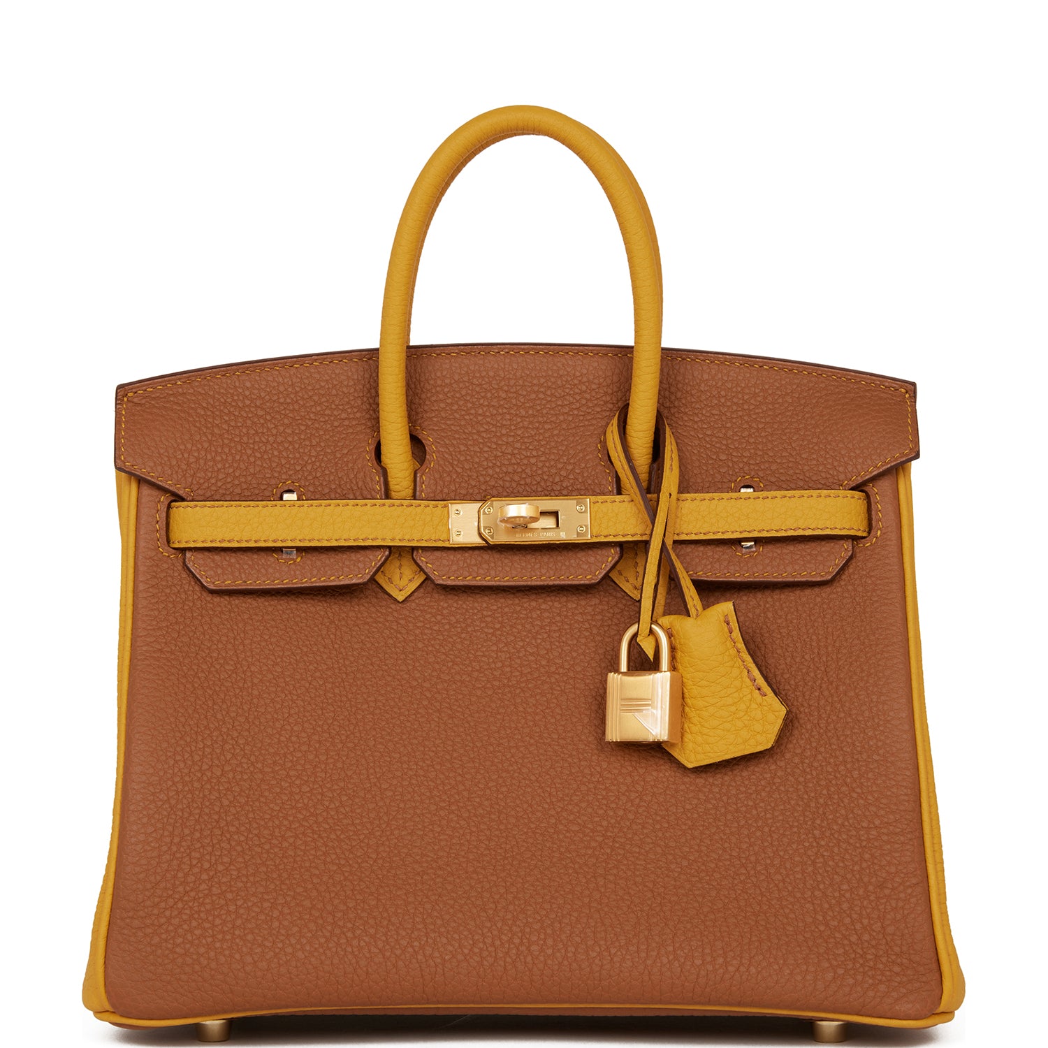 Hermes Special Order (HSS) Birkin Sellier 25 Craie and Gris Asphalte Epsom  Brushed Gold Hardware