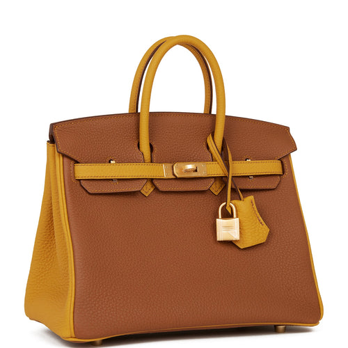 Hermes HSS Bi-Color Gold and Craie Togo Birkin 25cm BGHW – Madison