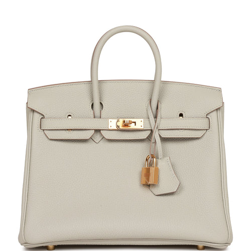 Hermes Birkin 25 Gris Perle Ostrich Gold Hardware – Madison Avenue Couture