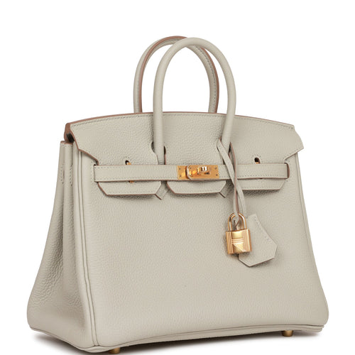 Hermès Birkin 25cm Veau Clemence 81 Gris Tourterelle Gold Hardware – SukiLux