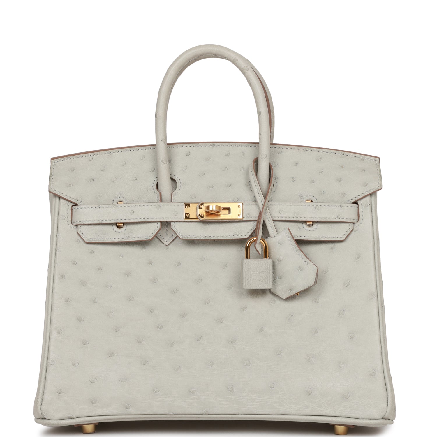 Hermes Birkin 25 Gris Meyer Ostrich Gold Hardware Grey Madison Avenue Couture