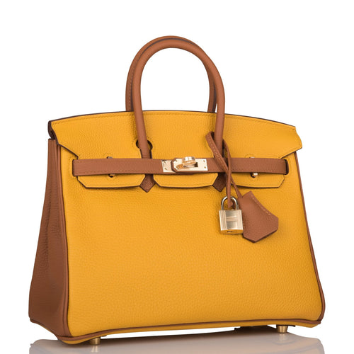 Hermes HSS Bi-Color Gold and Craie Togo Birkin 25cm BGHW – Madison