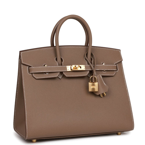 Hermes Birkin 25 Etoupe Bag Gold Hardware Togo Leather – Mightychic