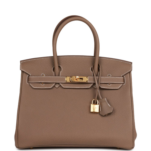 Hermes Birkin 35 Bag Etoupe Gold Hardware Togo Leather Neutral Taupe –  Mightychic