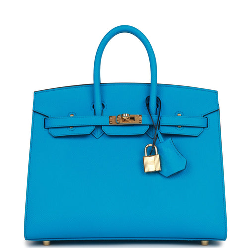 [New] Hermès Bleu Brume Epsom Sellier Birkin 25cm Palladium Hardware