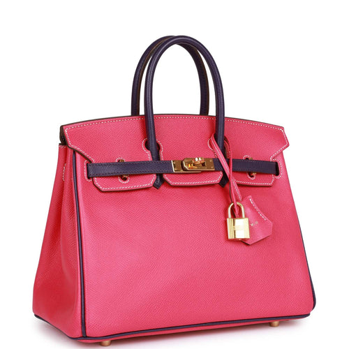 Hermès Hermes Hss Bleu Saphir & Rose Confetti Chevre Birkin 30 Bghw Blue  ref.620325 - Joli Closet