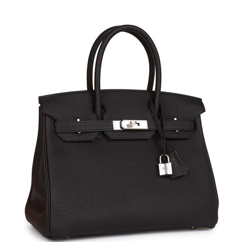 Hermes Birkin 25 Black Lizard and Togo Touch Palladium Hardware