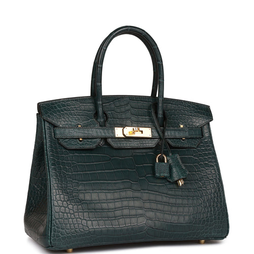 Hermes Green Vert D'eau Mint Crocodile Birkin 25 Handbag Kelly Bag – MAISON  de LUXE