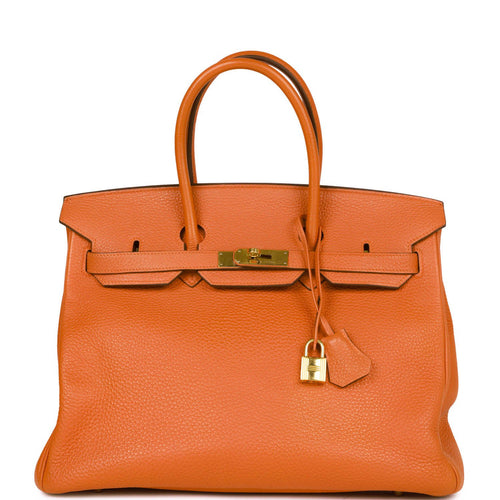 Hermes Birkin Bag 35cm Orange Gold Hardware