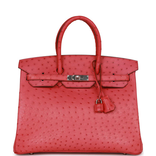 Hermes Cognac Ostrich Birkin 35 Bag