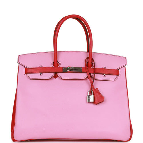 Hermès Birkin 35 Candy Collection Rose Tyrien and Rubis Epsom Palladiu