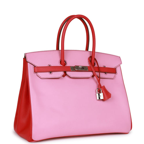 Hermes Special Order HSS Birkin 30 Bag Rose Tyrien & Blue Paon Epsom L –  Mightychic