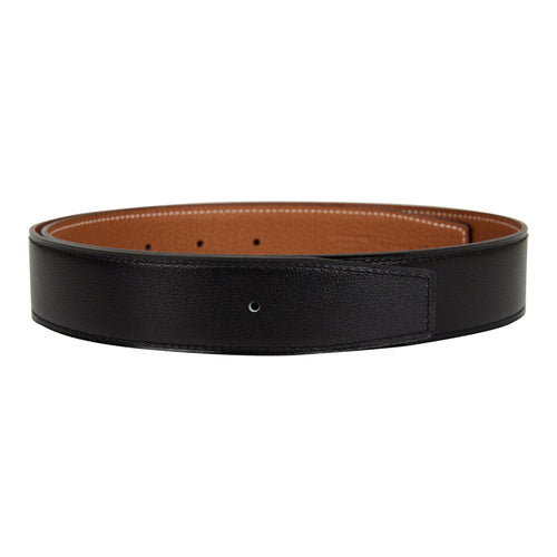 Hermès Hermes Black Leather Constance Belt Golden Metal Pony-style