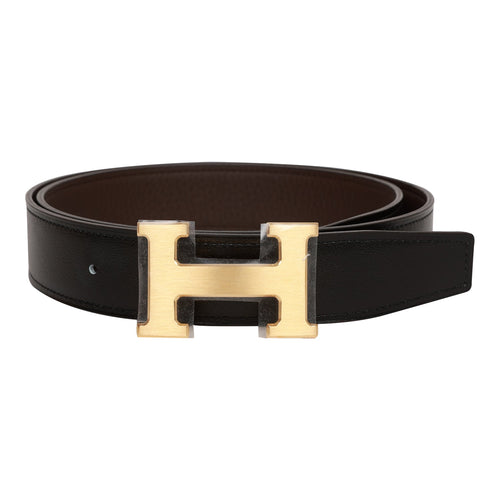 Depalma Handsewn CL 1 inch Belt in Black/Brass- Bliss Boutiques