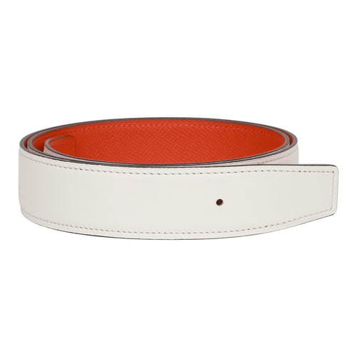 Hermes Orange/Rouge H Epsom Leather H Buckle Reversible Belt 85CM Hermes