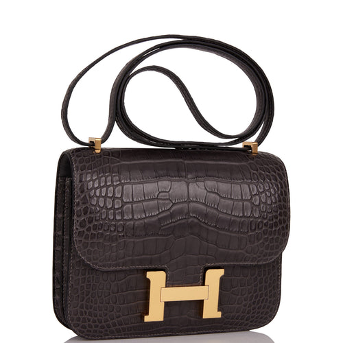 Hermès Constance Elan 25 Rouge de Coeur Shiny Alligator Gold Hardware