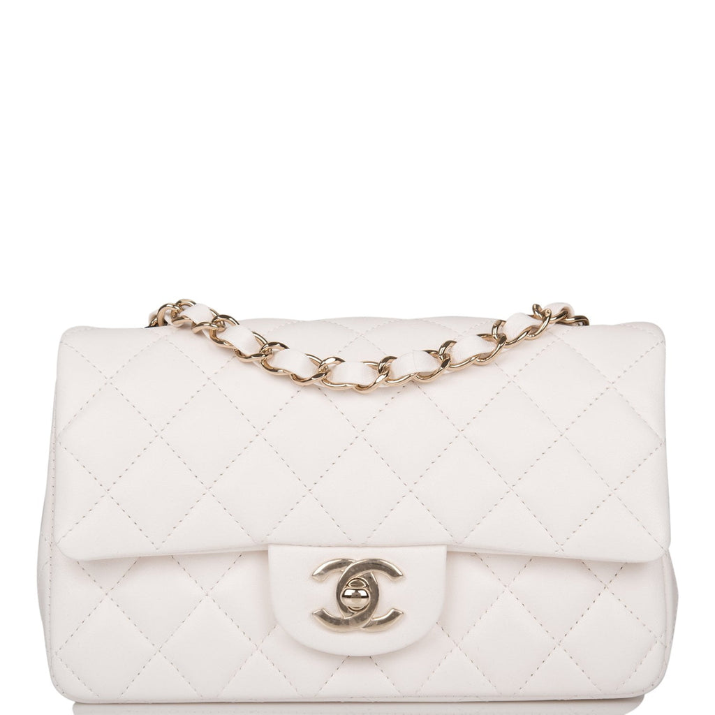 CHANEL Caviar Quilted Mini Top Handle Rectangular Flap White 720801   FASHIONPHILE