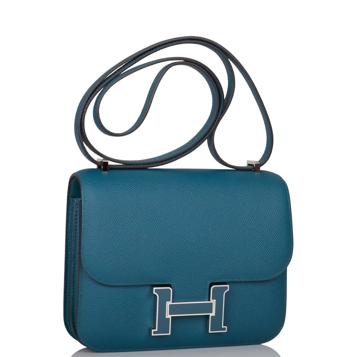 Hermes Vert Bosphore Epsom Mini Constance 18cm Lacquer Hardware ...