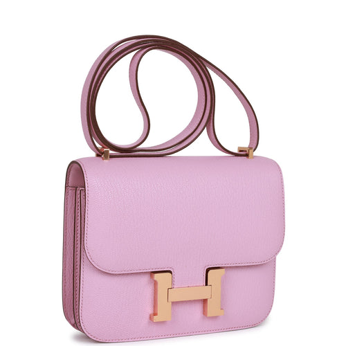 Hermes Geta Mauve Sylvestre Chevre Mysore Bag Palladium Hardware