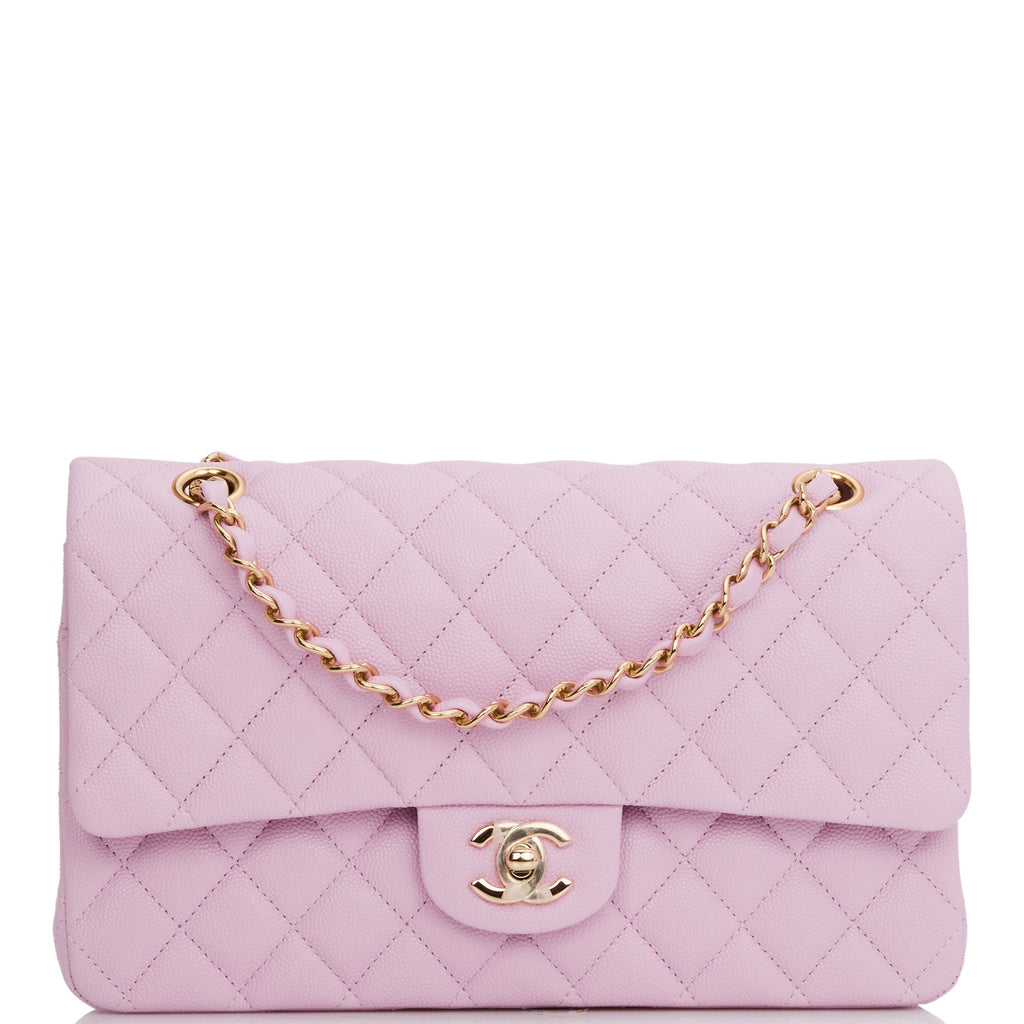 Chanel Medium 19 Flap Bag Rose Iridescent Calfskin Mixed Hardware