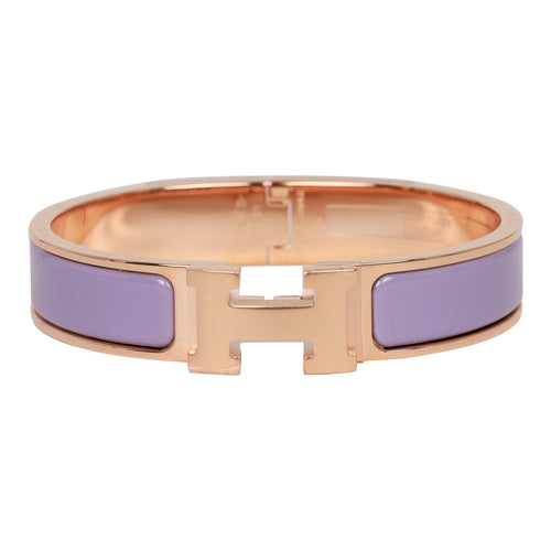 Hermes Marron Glace Clic Clac H Narrow Enamel Bracelet PM RGHW – Madison  Avenue Couture