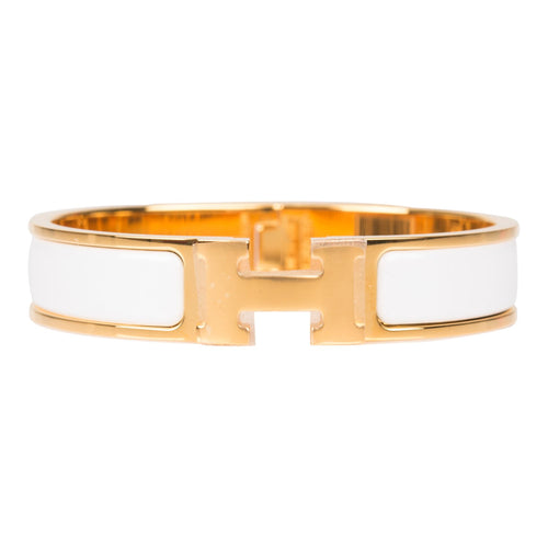 hermes gold and white bracelet