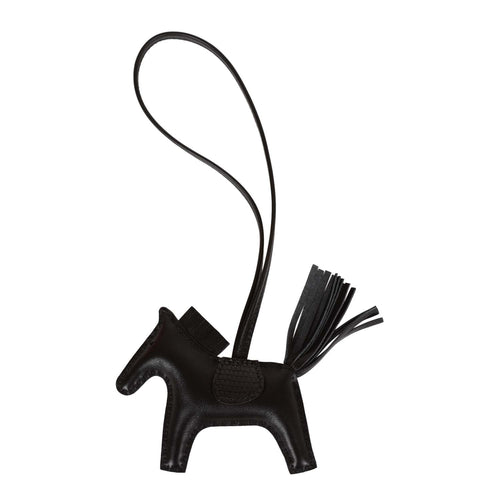 Hermès Black Pourpre Grigri Horse Rodeo Bag Charm PM For Sale at