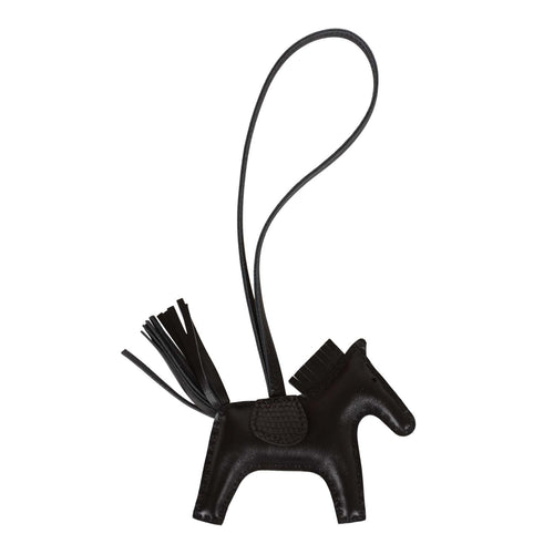 Hermes [45] Black/Black Milo Accessoire de Sac Rodeo PM Horse Bag Charm,  BNIB!