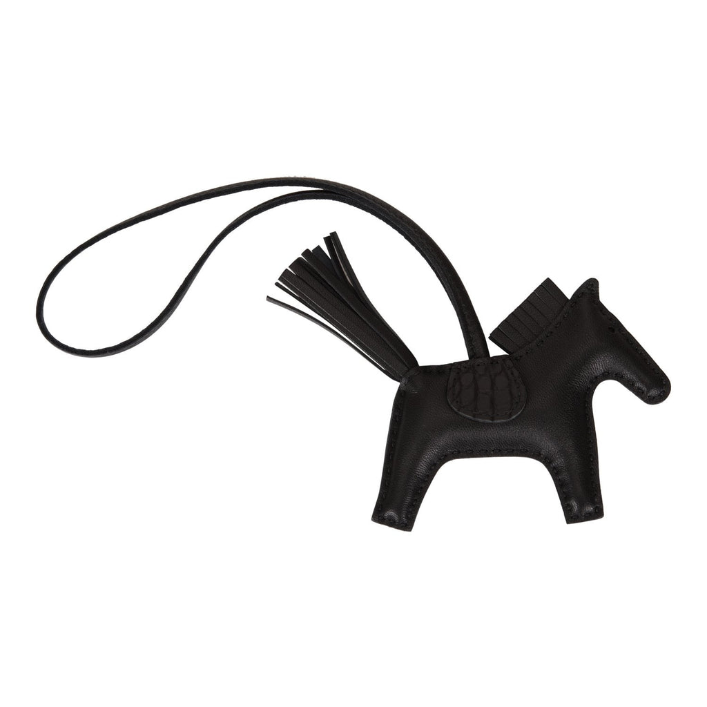 hermes black horse charm